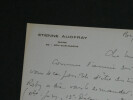 &Eacute;tienne AUDFRAY - CARTE AUTOGRAPHE SIGN&Eacute;E &Agrave; Pierre LHOSTE - Vernissage - 1968. &Eacute;tienne AUDFRAY