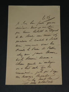 Alexandre de Laborde LETTRE AUTOGRAPHE SIGNÉE d'excuse, absence suite accident