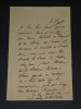 Alexandre de Laborde LETTRE AUTOGRAPHE SIGN&Eacute;E d'excuse, absence suite accident. Alexandre de Laborde