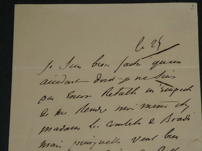 Alexandre de Laborde LETTRE AUTOGRAPHE SIGNÉE d'excuse, absence suite accident