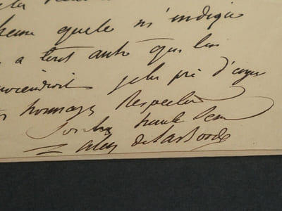 Alexandre de Laborde LETTRE AUTOGRAPHE SIGNÉE d'excuse, absence suite accident