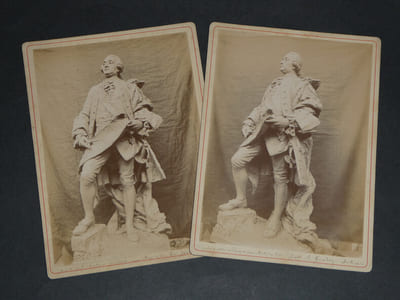 Adrien GAUDEZ - Deux photographies de la statue de Perronnet fondue sous Vichy