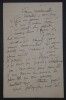 Jules GR&Uuml;N - Lettre autographe sign&eacute;e, demande &agrave; son mod&egrave;le de revenir 2 pages. Jules GR&Uuml;N