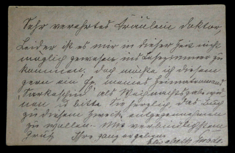 Elisabeth GNADE. Carte postale autographe sign&eacute;e. Elisabeth Gnade