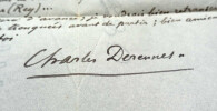 Charles DERENNES, &Eacute;crivain - LETTRE AUTOGRAPHE SIGN&Eacute;E. Charles DERENNES