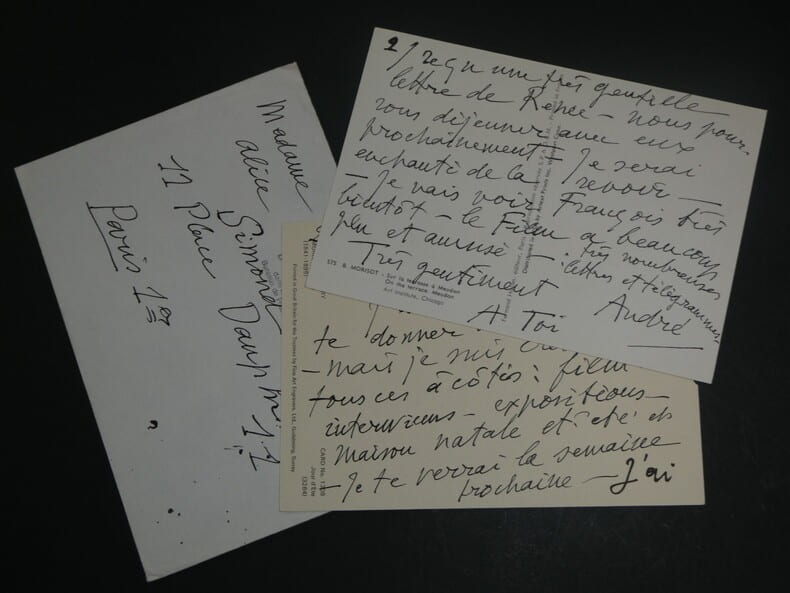 Andr&eacute; DUNOYER DE SEGONZAC - Carte-lettre autographe sign&eacute;e &agrave; Alice SIMOND, 1969, 2 pages. Andr&eacute; DUNOYER DE SEGONZAC