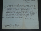 H&eacute;l&egrave;ne BLOCK - LETTRE AUTOGRAPHE SIGN&Eacute;E AU COURRIER DE LA PRESSE, Paris, 1937. H&eacute;l&egrave;ne BLOCK