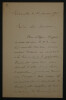 [Achille] GOULARD - LETTRE AUTOGRAPHE SIGN&Eacute;E, 1896. Achille GOULARD