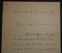 [Achille] GOULARD - LETTRE AUTOGRAPHE SIGNÉE, 1896