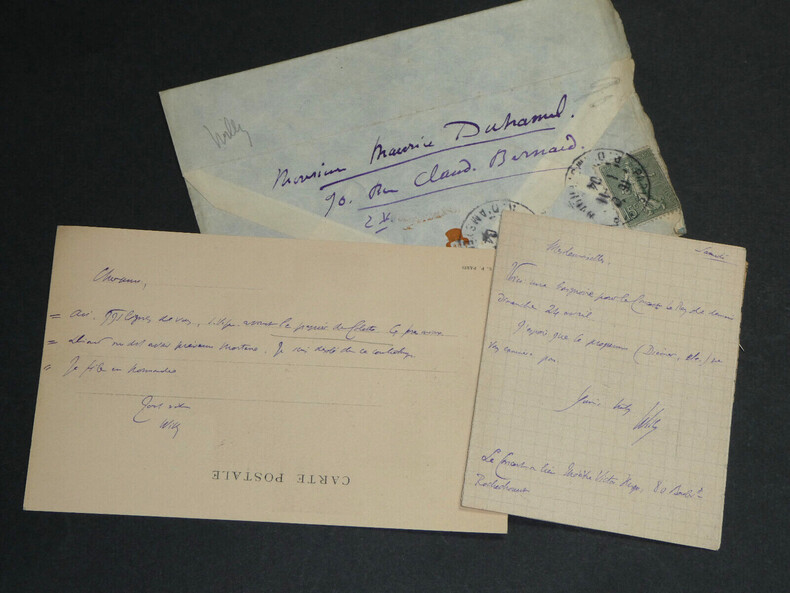 Henry GAUTHIER VILLARS dit Willy - LOT LETTRES AUTOGRAPHES SIGN&Eacute;ES - 1904. Henry Gauthier-Villars dit Willy