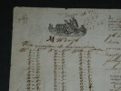 Connaissement Maritime 1843, de Bordeaux &agrave; Bayonne Timbre royal Seine. 