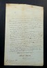 MASSON Michel - LETTRE AUTOGRAPHE SIGN&Eacute;E A PROPOS D'UNE VISITE A UN AMI, 1836. Michel Masson
