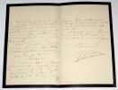 Frantz JOURDAIN - LETTRE AUTOGRAPHE SIGN&Eacute;E A MICHELET DE 3 PAGES, Paris, 1887. Frantz JOURDAIN