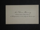 SIR HARVEY Oliver - Carte de visite simple, Ambassadeur britannique. Sir Oliver Harvey