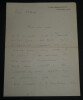 Arthur BERN&Egrave;DE, Romancier - LETTRE AUTOGRAPHE SIGN&Eacute;E DE SOUTIEN AMICAL, Paris. Arthur BERN&Egrave;DE