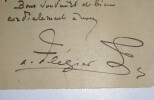 FLEGIER Ange - Carte lettre autographe sign&eacute;e et dat&eacute;e du 31 d&eacute;cembre 1899 - Concerto - Premi&egrave;re audition. Ange Fl&eacute;gier