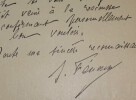 Jacques FENOUX, Acteur fran&ccedil;ais - LETTRE AUTOGRAPHE SIGN&Eacute;E. Jacques FENOUX