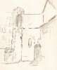 Dessin au crayon, &Eacute;glise Saint Julien le Pauvre par E. Phelipeau, 29 mars 1912. E. Phelipeau