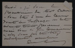 Charles LACHAUD, Avocat - CARTE DE VISITE AUTOGRAPHE SIGN&Eacute;E. Charles LACHAUD