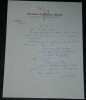 Marcel BERGER - LETTRE AUTOGRAPHE SIGN&Eacute;E "Les dieux tremblent", 1958. Marcel Berger