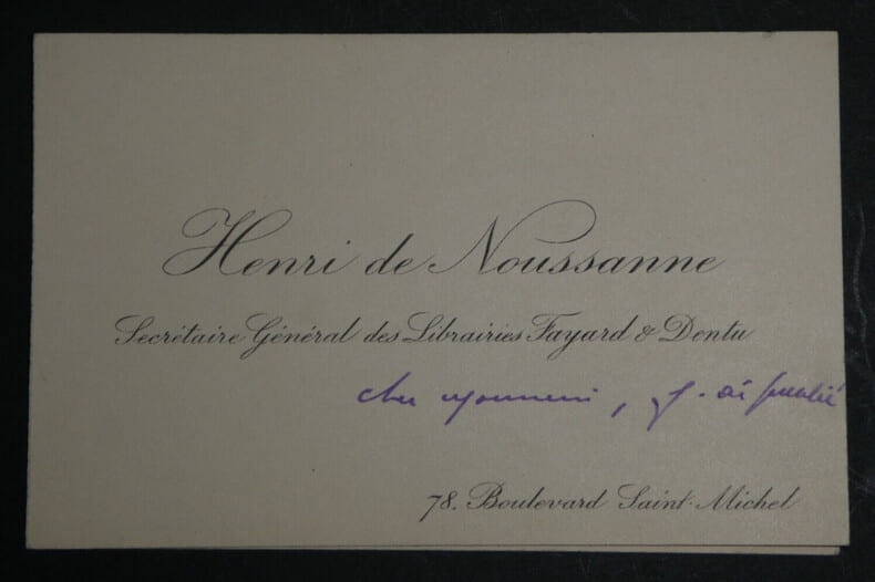 Henri de NOUSSANNE, Journaliste - CARTE DE VISITE AUTOGRAPHE SIGN&Eacute;E, 1896. Henri de NOUSSANNE