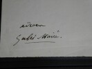 Lettre autographe sign&eacute;e destin&eacute;e &agrave; un Ministre. Gabriel Marie