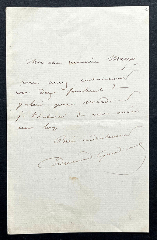 Edmond GONDINET, Librettiste - LETTRE AUTOGRAPHE SIGN&Eacute;E. Edmond GONDINET