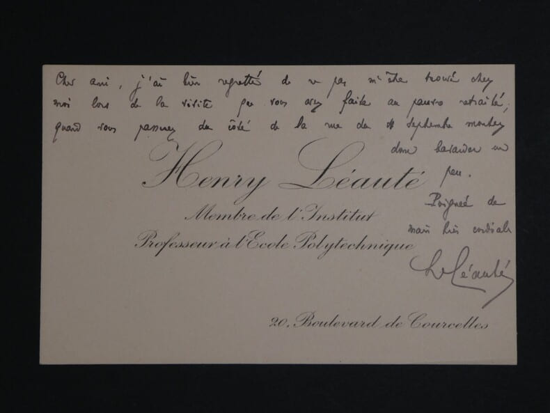 Henry L&Eacute;AUT&Eacute;, Ing&eacute;nieur - CARTE DE VISITE AUTOGRAPHE SIGN&Eacute;E. Henry L&Eacute;AUT&Eacute;