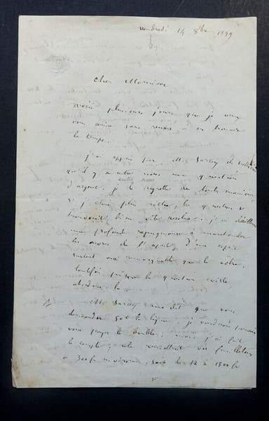 LETTRE AUTOGRAPHE SIGN&Eacute;E - Adolphe Georges Gueroult, 14 octobre 1899. GUEROULT Adolphe Georges