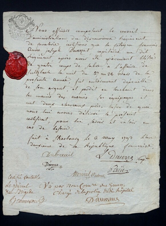 Louis Ferdinand BEAUREVOIR - LETTRE AUTOGRAPHE SIGN&Eacute;E avec SIGNATURES OFFICIERS. Louis Ferdinand Beaurevoir