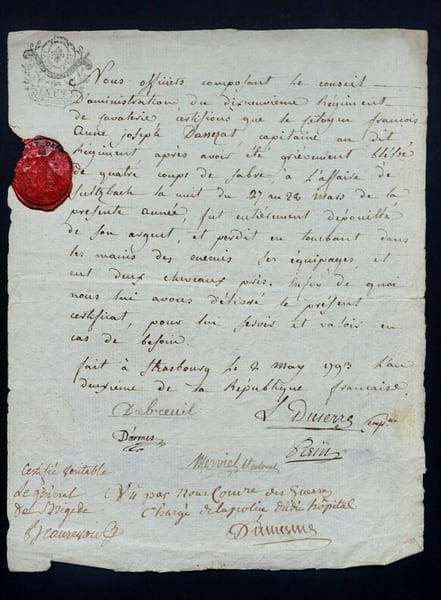 Louis Ferdinand BEAUREVOIR - LETTRE AUTOGRAPHE SIGN&Eacute;E avec SIGNATURES OFFICIERS. Louis Ferdinand Beaurevoir