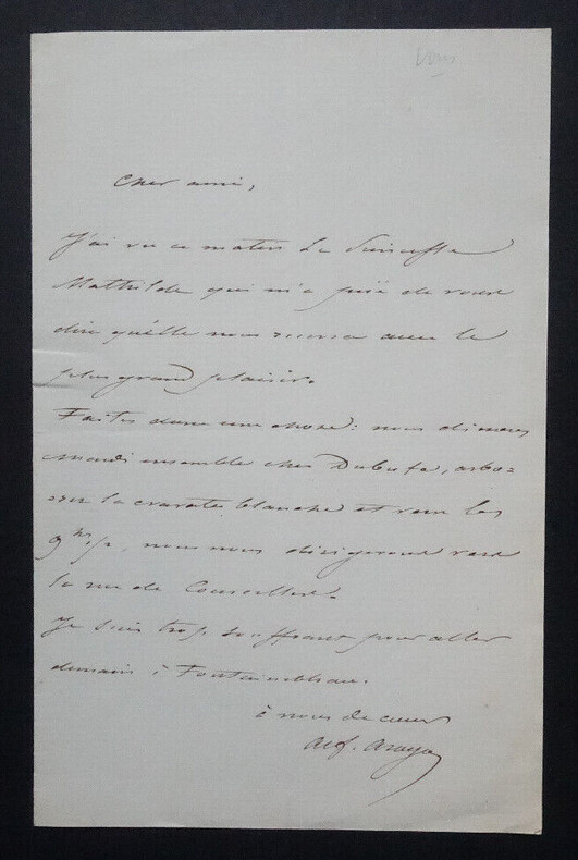 Alfred ARAGO - LETTRE AUTOGRAPHE SIGN&Eacute;E. Alfred ARAGO