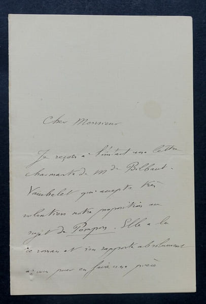 HEMERY Etienne - LETTRE AUTOGRAPHE SIGNEE, A PROPOS D'UNE PROPOSITION, 1881. Etienne H&eacute;mery