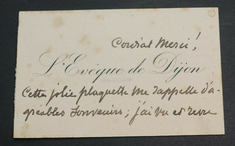 Maurice LANDRIEUX, L'&eacute;v&ecirc;que de Dijon - CARTE AUTOGRAPHE SIGNEE. Maurice Landrieux
