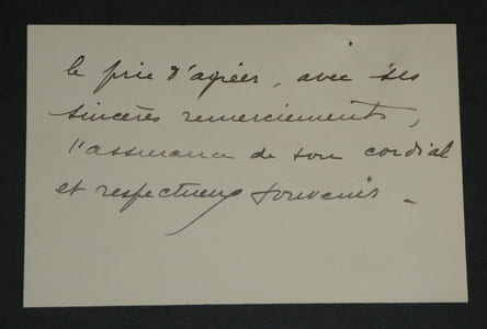 Alexis LEMAÎTRE, religieux - Carte de visite autographe au Général JACQUIER