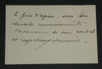Alexis LEMA&Icirc;TRE, religieux - Carte de visite autographe au G&eacute;n&eacute;ral JACQUIER. Alexis LEMA&Icirc;TRE