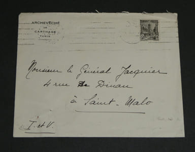 Alexis LEMAÎTRE, religieux - Carte de visite autographe au Général JACQUIER