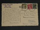 Paul Collet - Carte postale autographe sign&eacute;e et une carte de visite - 1935. Paul Collet