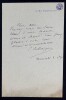 Camille BELLAIGUE, Critique musical - LETTRE AUTOGRAPHE SIGN&Eacute;E. Camille BELLAIGUE