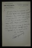 MARCOUX Giovanni - Lettre autographe sign&eacute;e, Grand Th&eacute;&acirc;tre Municipal de Bordeaux. Giovanni Vanni Marcoux