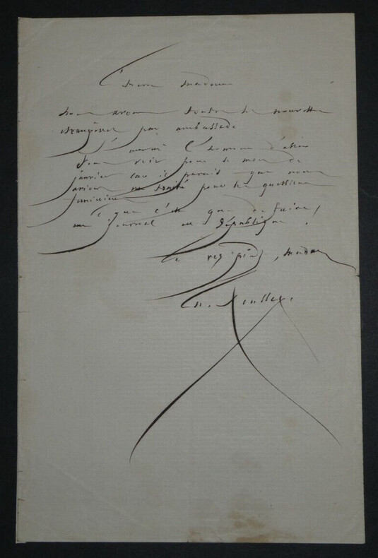 Ars&egrave;ne HOUSSAYE, Homme de lettre - LETTRE AUTOGRAPHE SIGN&Eacute;E. Ars&egrave;ne HOUSSAYE