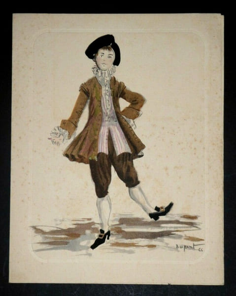 CARTE DE VOEUX AUTOGRAPHE SIGN&Eacute;E ET ILLUSTR&Eacute;E PAR M.J. DUPONT. Henri Guisol