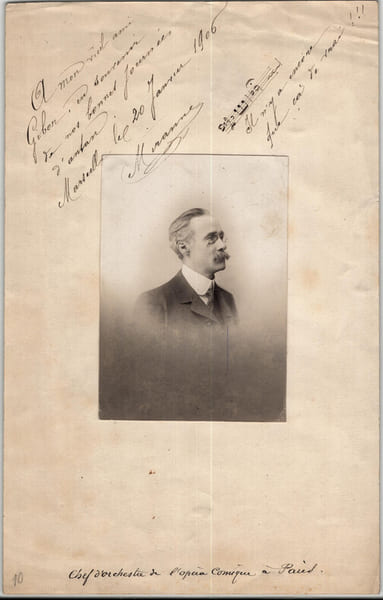 Jacques Miranne, Chef d'orchestre, photo d&eacute;dicac&eacute;e et sign&eacute;e, Op&eacute;ra comique 1906. Jacques Miranne