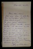 LETTRE AUTOGRAPHE SIGNEE, MEDAILLON, SCULPTURE. Paul Albert Bartholom&eacute;