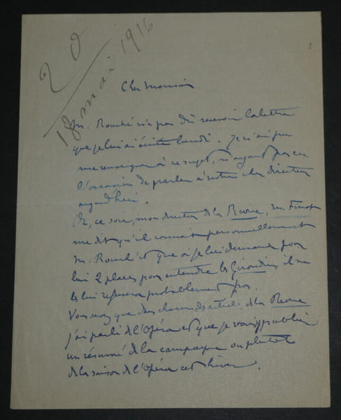 Fernand LE BORNE, Compositeur - LETTRE AUTOGRAPHE SIGN&Eacute;E, 1916. Fernand LE BORNE