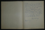 Fernand LE BORNE, Compositeur - LETTRE AUTOGRAPHE SIGN&Eacute;E, 1916. Fernand LE BORNE