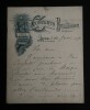 LETTRE AUTOGRAPHE SIGN&Eacute;E, CONCERTS BELLECOUR, 1891. LUIGINI Alexandre