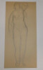 Georges CHESNEAU - NU ACAD&Eacute;MIQUE - Dessin au crayon - Femme de face nu en pied - CURIOSA. Georges Chesneau