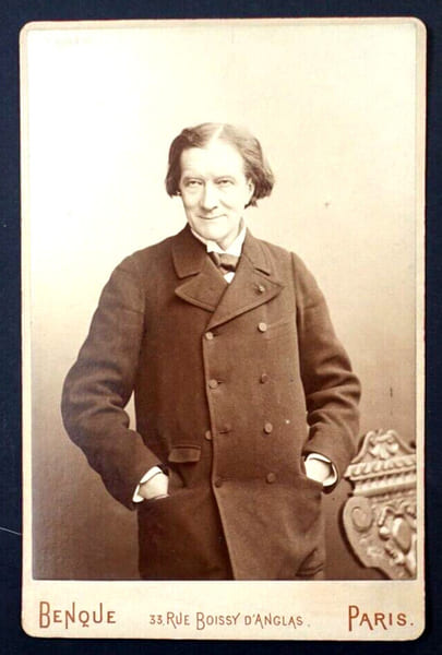 Victorien SARDOU par BENQUE - PHOTOGRAPHIE ORIGINALE, FORMAT CABINET 10,7X16,5CM. Victorien SARDOU