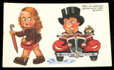 Lot de 22 cartes postales anciennes Enfants Couple Voiture M&eacute;tier. 